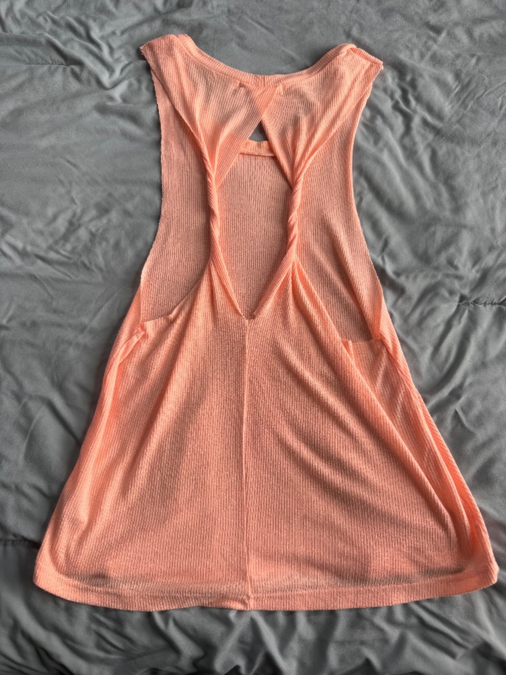 YA Los Angeles Peach Ribbed Cross Back Tank M NWOT
